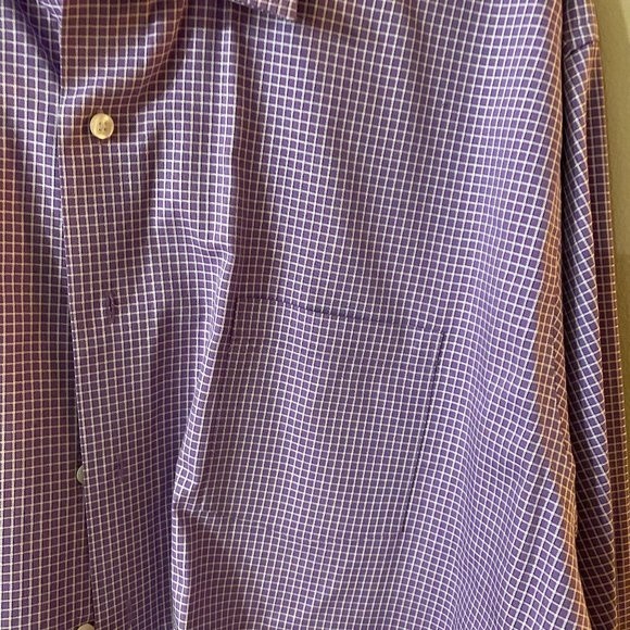 Men's Dress Shirt, Purple with white check boxes, Kenneth Cole Reaction - Picture 4 of 5